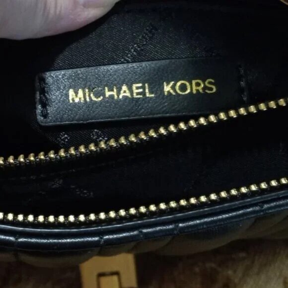 šLAST CHANCEā¼ļøMichael Kors Black Floral Embroidered Leather Shoulder Bag - Picture 9 of 16